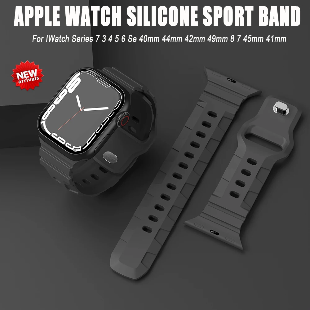 Apple Watch 7 Sport Breathable Strap for Apple Watch Band Ultra 49mm 45mm 41mm Silicone Correas IWatch Series 8 7 4 5 6 Se 40mm 42mm 38mm 44mm Apple Watch 7 Sport Breathable Strap for Apple Watch Band Ultra 49mm 45mm 41mm Silicone Correas IWatch Series 8 7 4 5 6 Se 40mm 42mm 38mm 44mm