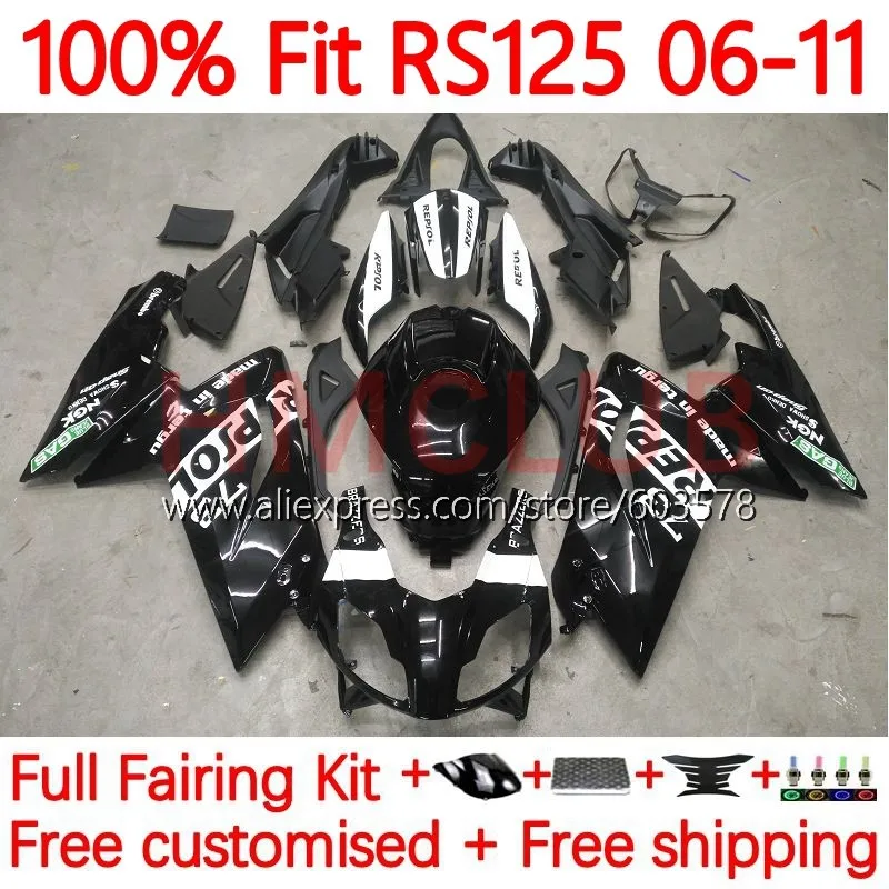 

Инъекция для Aprilia RS 125 RS4 RS-125 respol black RS125 2006 2007 2008 2009 2010 RSV125 06 07 08 09 11 обтекатель 156No. 2011
