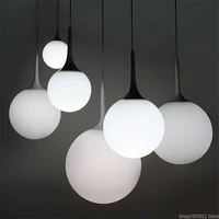 nordic white glass ball pendant lights living room decoration led pendant lamp indoor lighting black white horn hanging lamp