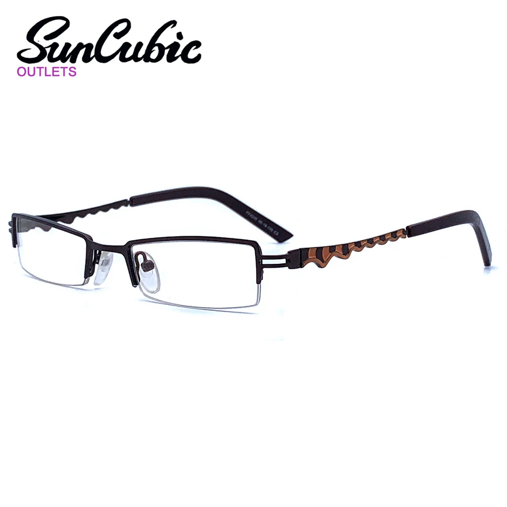 

FF4245 C3 New Fashion Glasses Design Style Dark Brown Frame Reading Male Stainless Steel Eyeglasses Eyewear