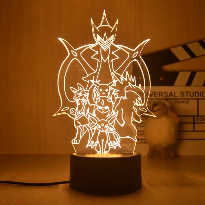 

Anime Pocket Monster 3d Warm Color Night Light Toy Yusanjia Character Model Children's Desktop Decoration Table Lamp Toy Gift
