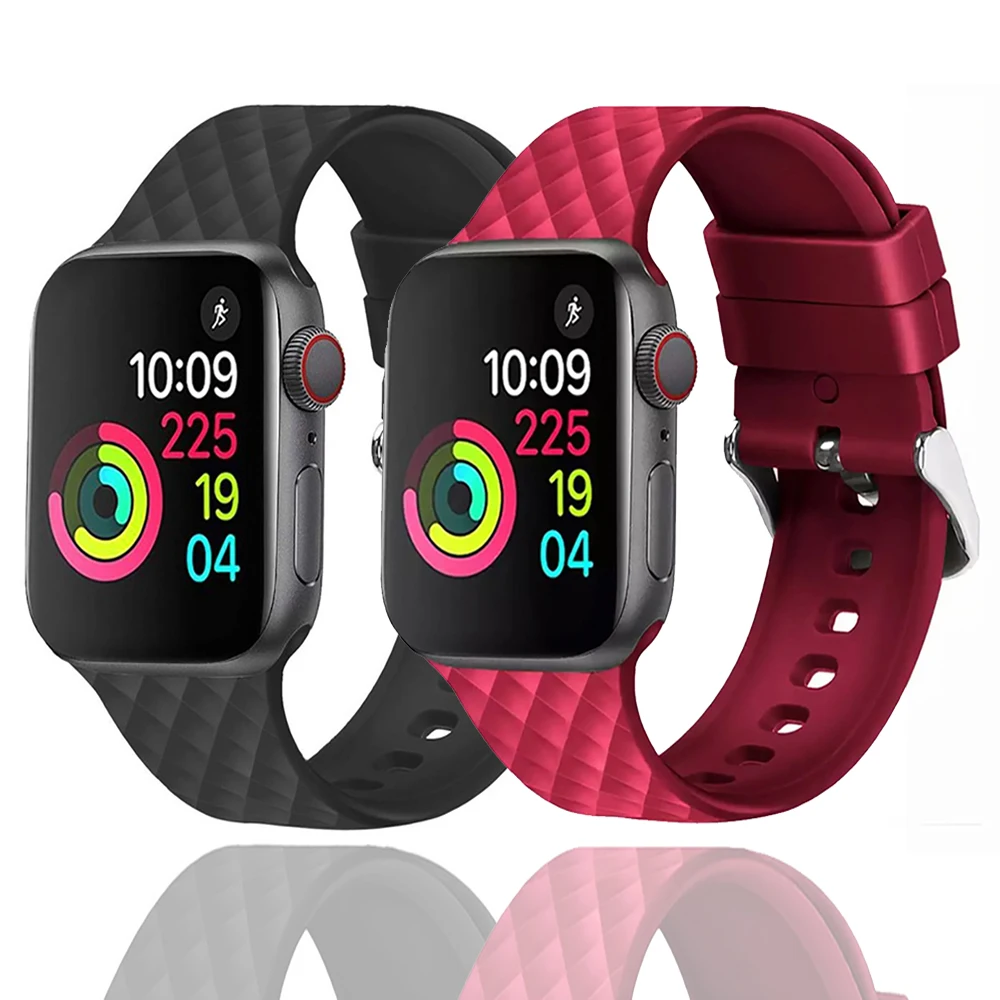 

New Rubber Strap For Apple Watch 49mm 45/44/42mm Silicone Watch Bands 41/40/38mm Sport Bracele iWatch Serie 8 7 SE 6 5 4 3 2 1