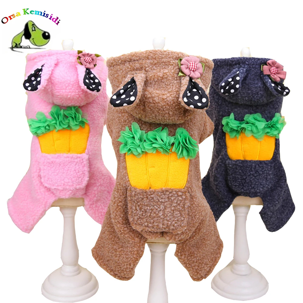 

Fleece Dog Hoodie Winter Pets Coat Jacket Soft Warm Pet Dog Jumpsuits Clothing Chihuahua Pug Costumes Overalls Puppy Cat Sweater
