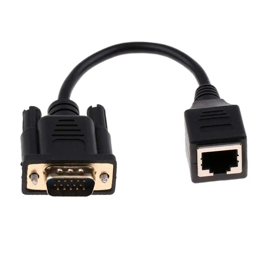 Кабель RJ45 к VGA 15-контактный порт штекер гнездо Ethernet LAN