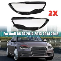pair car front headlight lens cover lampshade lampcover head lamp light glass shell for audi a6 c7 2012 2013 2014 2015