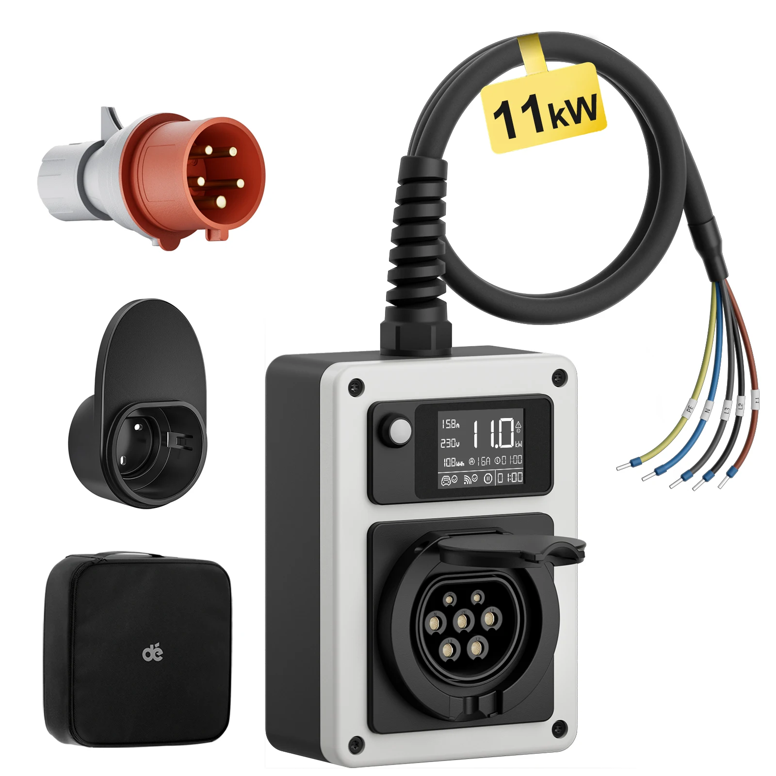 

dé Тип 2 розетка Wallbox 11 кВт EV зарядное устройство 16 А с приложением для подключения к распределительной коробке умное электрическое автомобильное зарядное устройство с Wi-Fi