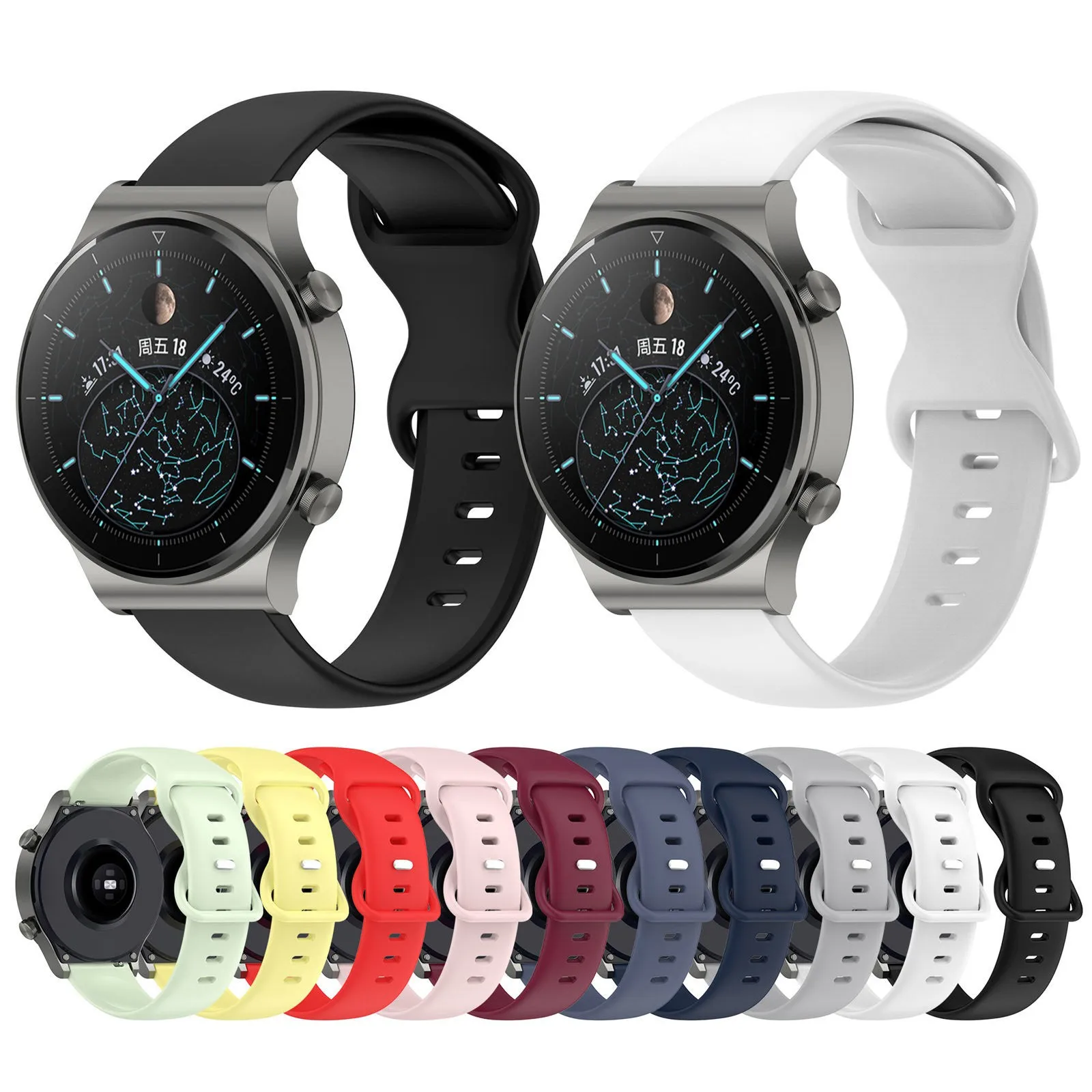 

New Special Offer Soft Silicone Replacement Strap Accessory Wristbands Suitable Compitable For Huawei Watch Gt 3pro 46mm