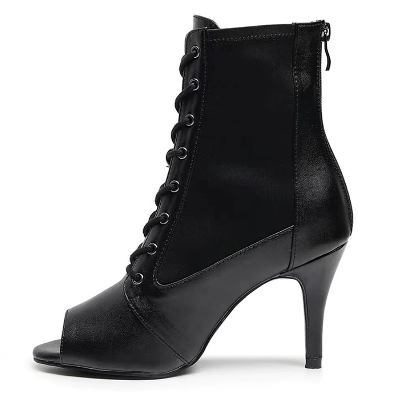 Latin Dance Boots For Women Elegant Stilettos Rubber Sole Outdoors 11CM High Heels Ballroom Dancing Salsa Shoes For Ladies HROYL