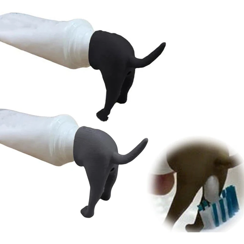 

2Pcs Pooping Dog Butt Toothpaste Topper Funny Toothpaste Dispenser For Kids Bathroom Toothpaste Accessory