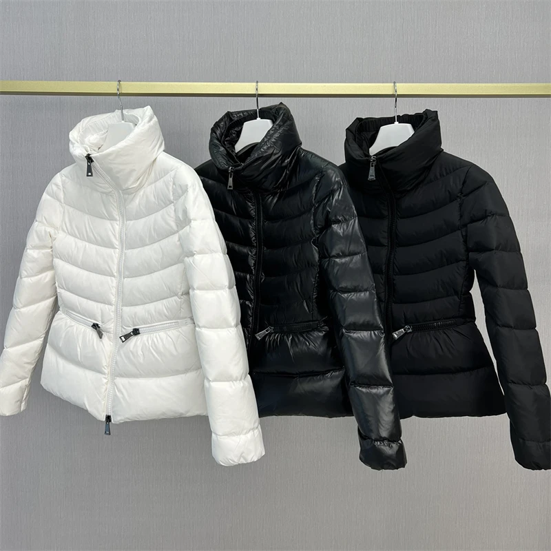 

Новинка, зимняя женская куртка y2k с воротником-стойкой, яркая и теплая куртка на белом утином пуху, Высококачественная Корейская версия, облегающая модная простая куртка
