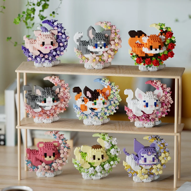 Sanrio Kuromi Cinnamoroll панда кошка мышь маленькое животное модель строительные блоки