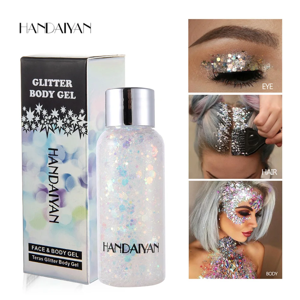 HANDAIYAN glitter eyeshadow colorful performance stage nightclub makeup face sequined body lotion