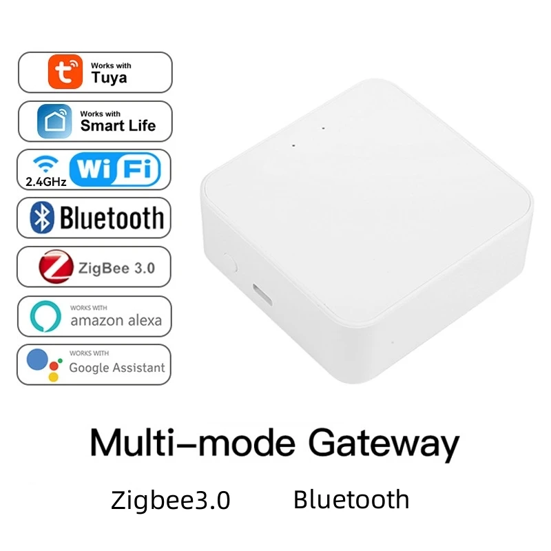 

Tuya Smart Gateway Hub Multi-model Smart Home Bridge WiFi Bluetooth ZigBee APP Wireless Remote Control Alexa Google