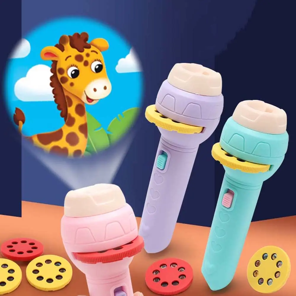 

Children Flashlight Projector Torch Lamp Toys Baby Night Study Sleeping Multiple Patterns Story Book Early Education Toy