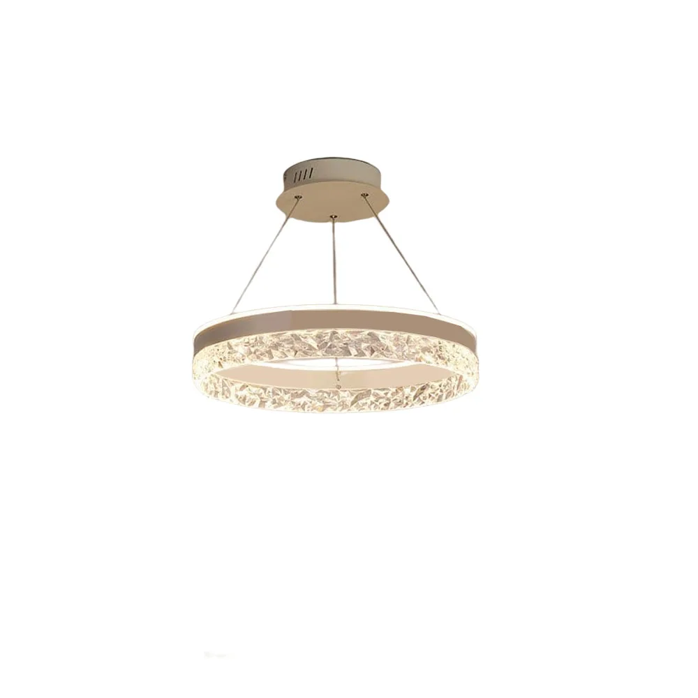 LED Modern Minimalism Circular Chandelier Fishline Shape Height Adjustable Study Bedroom Lamps