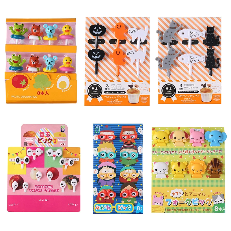 

Halloween Fruit Fork Cartoon Mini Animal Household Food Selection Children Snacks Cake Dessert Food Fruit Fork Party Decoration