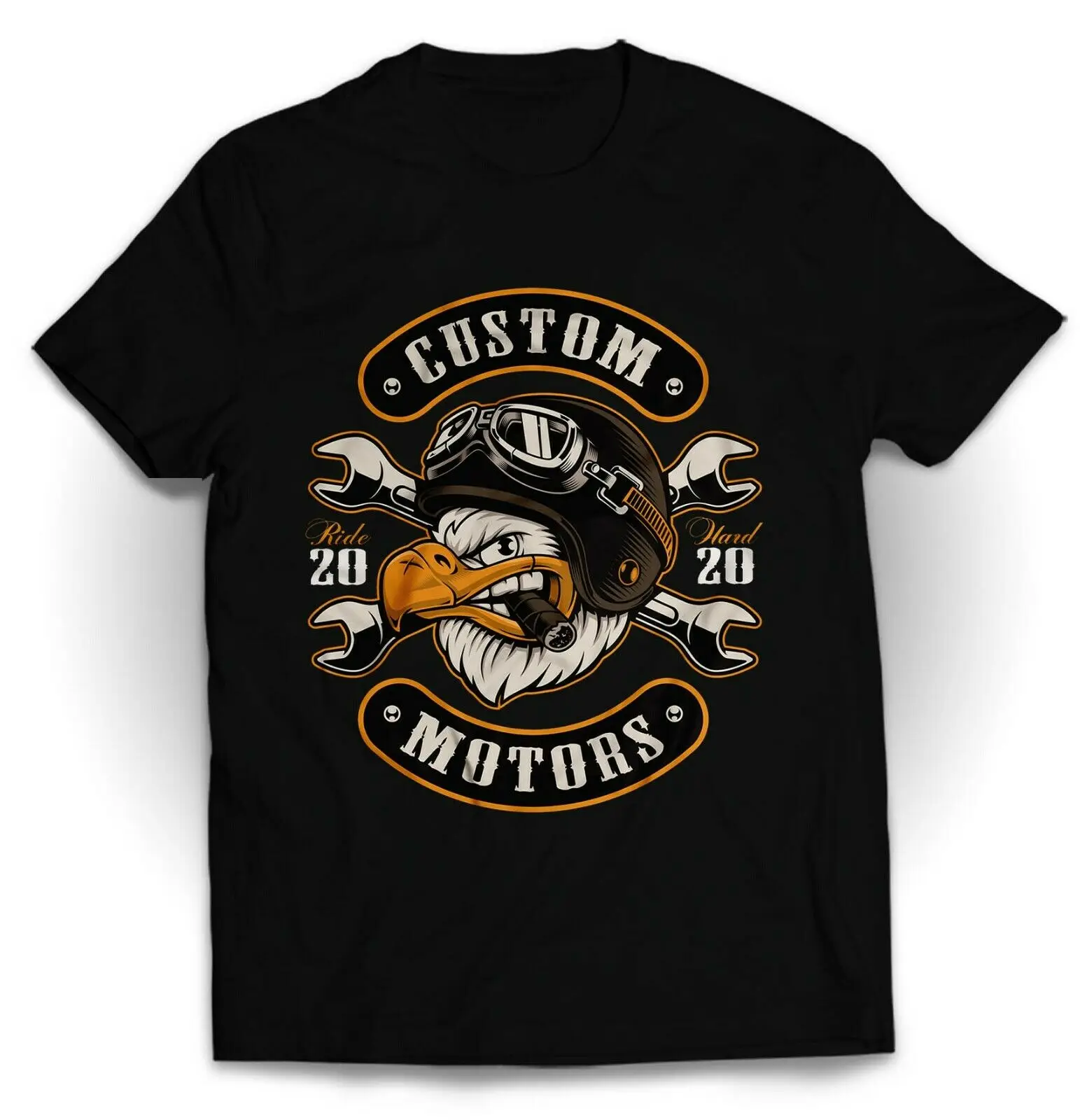 

HOT Custom Motors Eagle Ride Hard 2020 T-Shirt Black Color By Softstyle