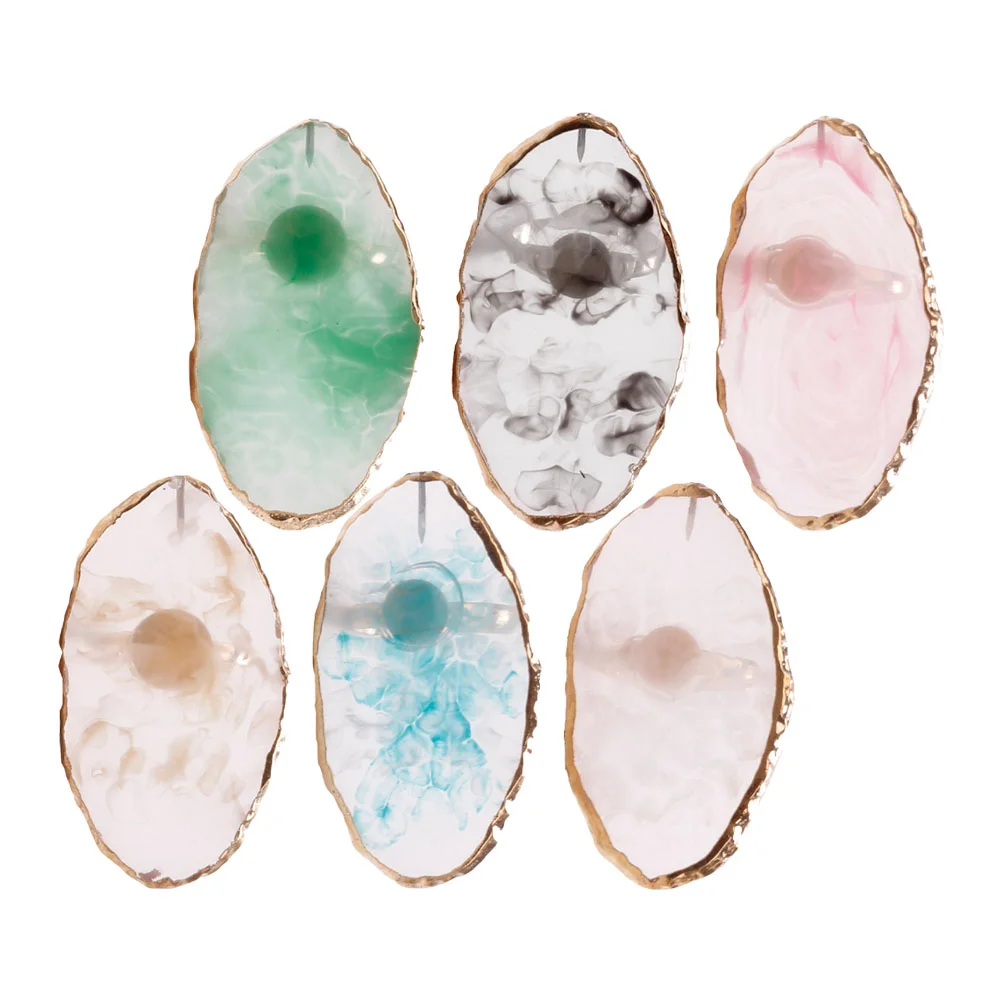 

Nail Tray Mixingcolor Manicurepaint Plate Polishring Glue Rings Pallet Makeup Resin Holder Equipment Tools Mini Finger