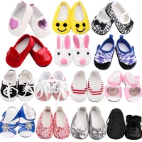 18 inch american doll girls canvas shoes sneakers casual loafers newborn baby toy accessories fit 40 43 cm boy dolls gift s25