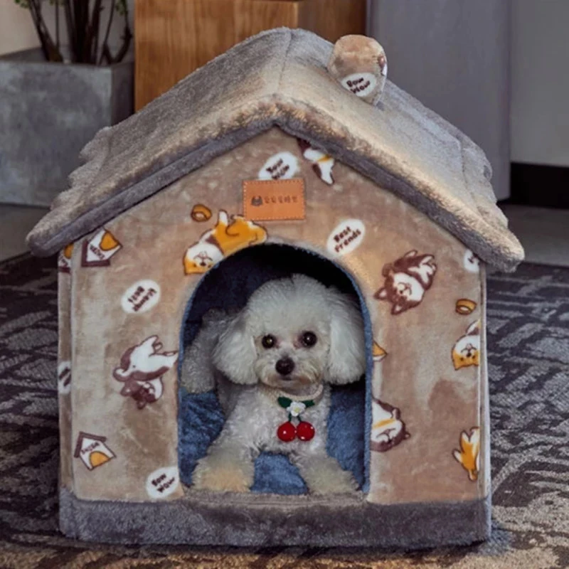 foldable dog house supplies pet cat bed washable cat bed villa sleep kennel removable nest warm enclosed cave sofa couch for pet free global shipping