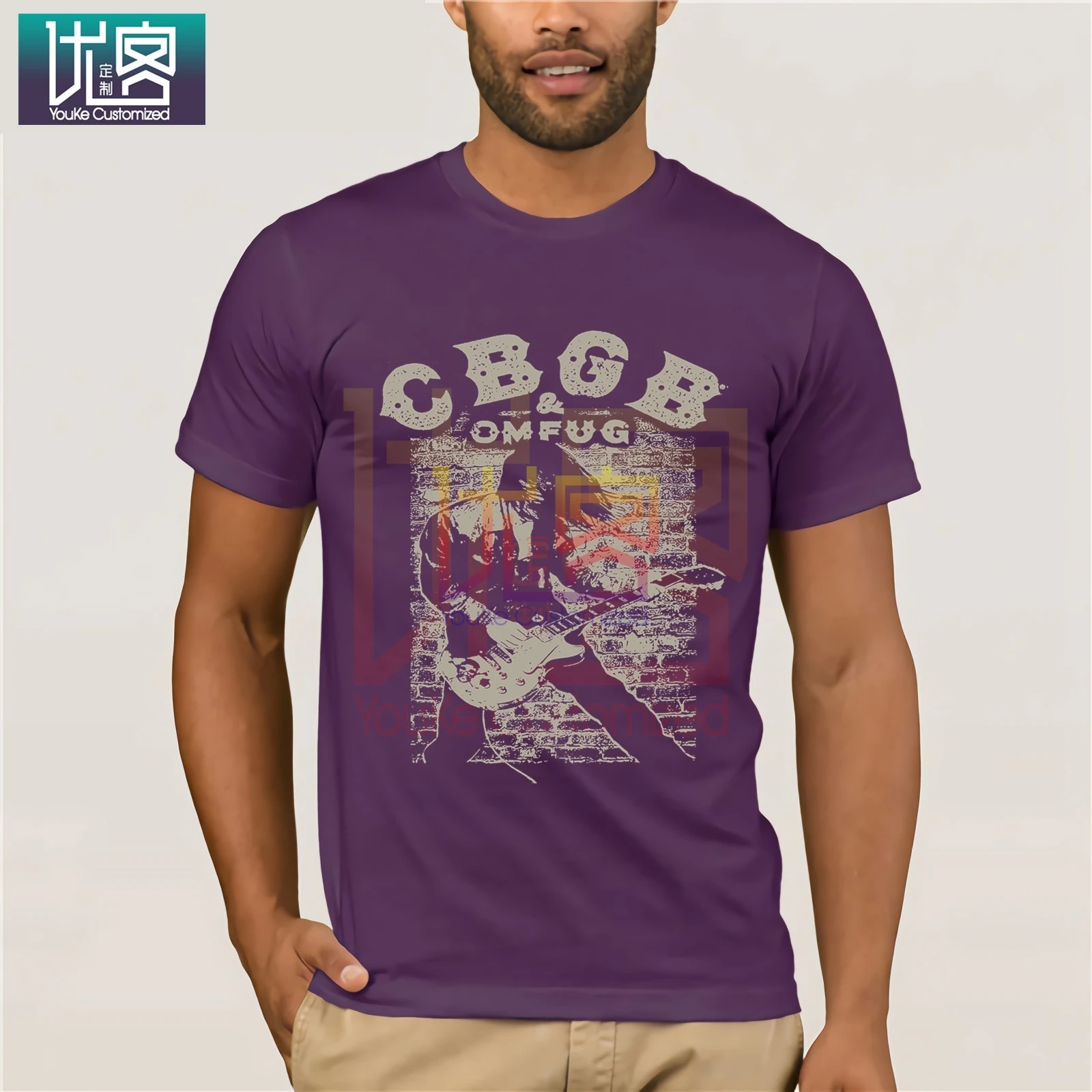 CBGB Rock N Roll Музыкальный клуб дом подземной рок гитары взрослая футболка O-образный