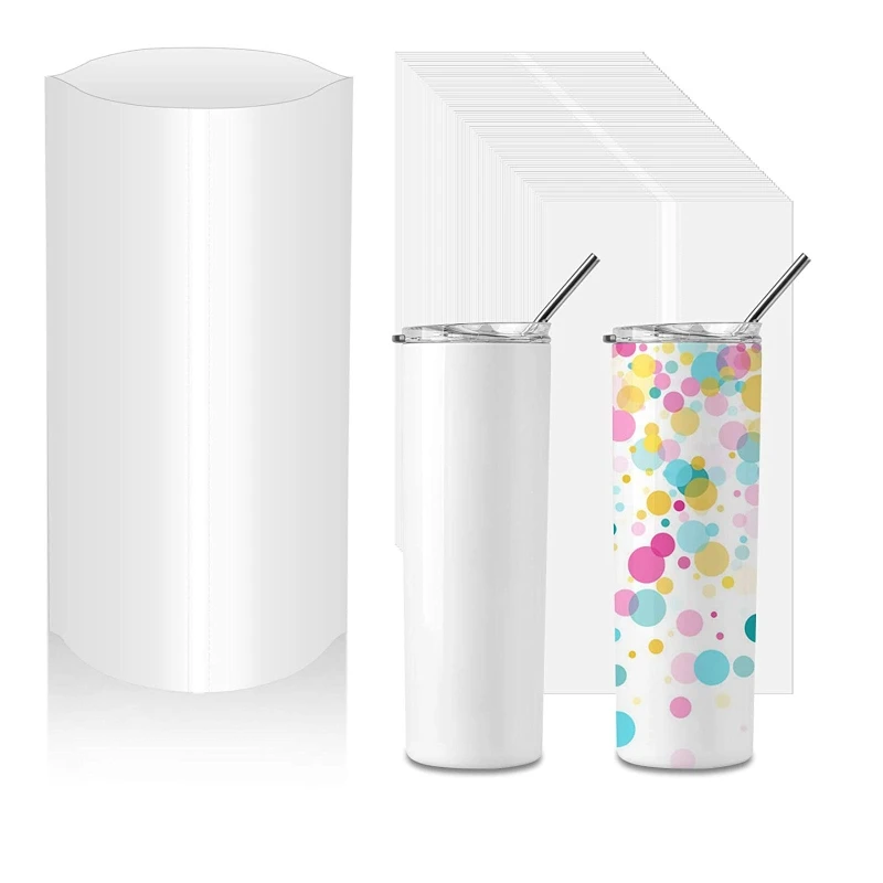 

100 PCS 5 x 10 Inch Heat Transfer Shrink Wrap Film for Sublimation Tumbler Gift