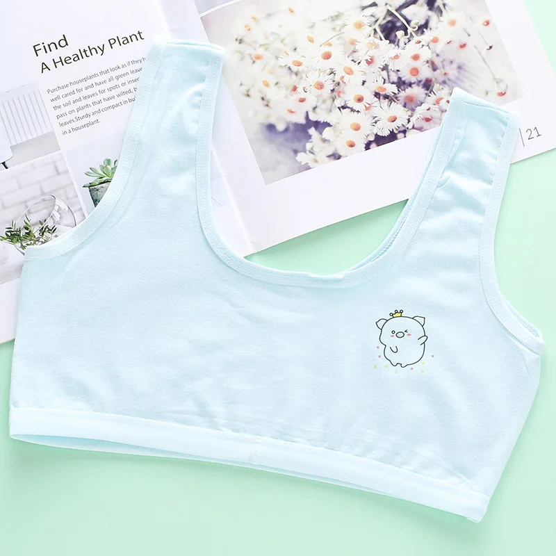 

4Pcs Cotton Young Girls Training Bra Kids Vest Teens Teenage Underwear Children Bras Girl Top Sports 7-16Y Bra Set Training Bra