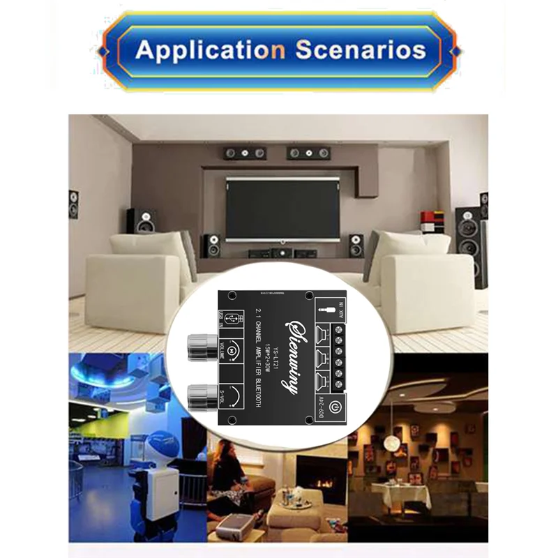 YS-LT21 2 1-канальная плата усилителя Bluetooth 15 Вт + 30 с ручкой сабвуфера регулировочный