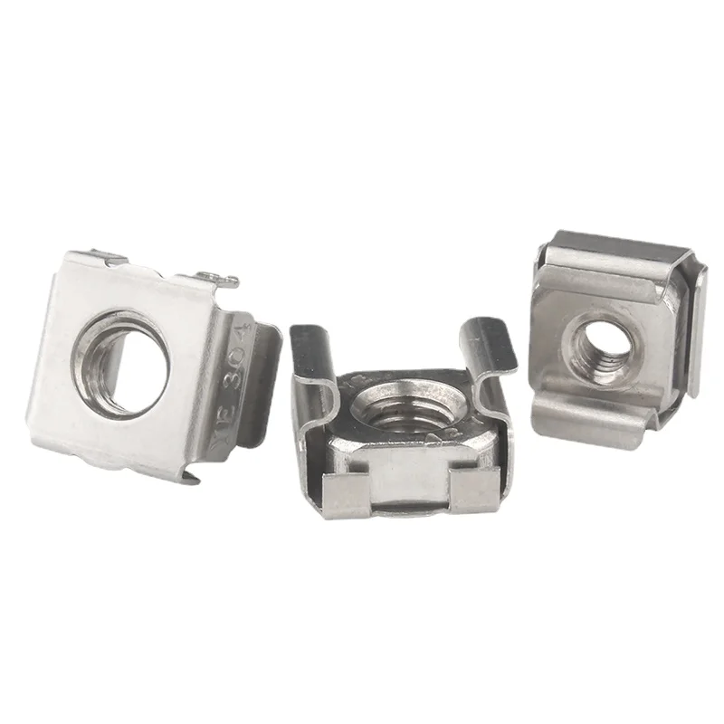 

2/5/10pcs M4 M5 M6 M8 A2-70 304 Stainless Steel Square Clip Floating Cage Nut for Server Cabinet Shelf Rack Mount