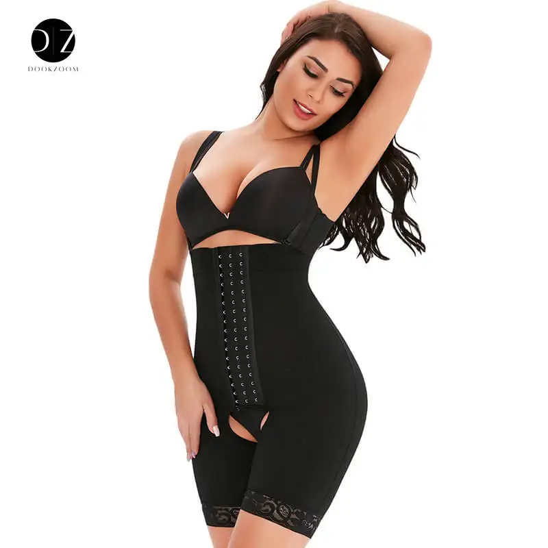 

Hook Full Body Shaper Waist Trainer Open Crotch Panties Butt Lifter Postpartum Tummy Control Corrective Slim Shapewear Bodysuit