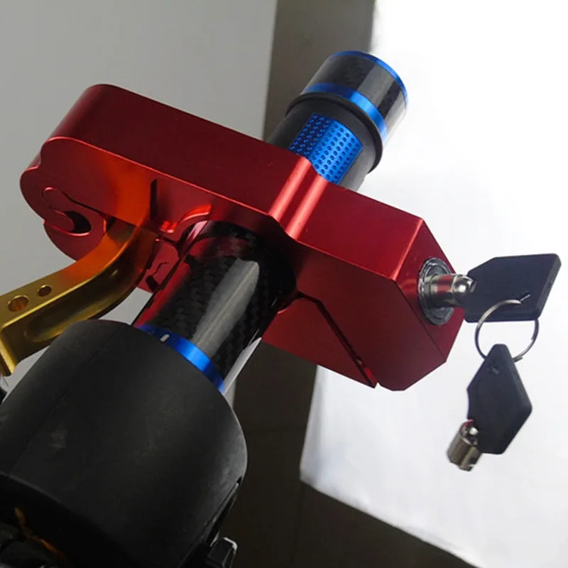 Motorcycle Grip Lock Security Safety Handlebar Handset Locking Fit Scooter ATV Dirt Street Bikes Anti Theft  alarm system