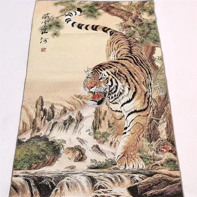 

Thangka, embroidered brocade painting, Tiger, downhill tiger, exquisite home decoration, auspicious