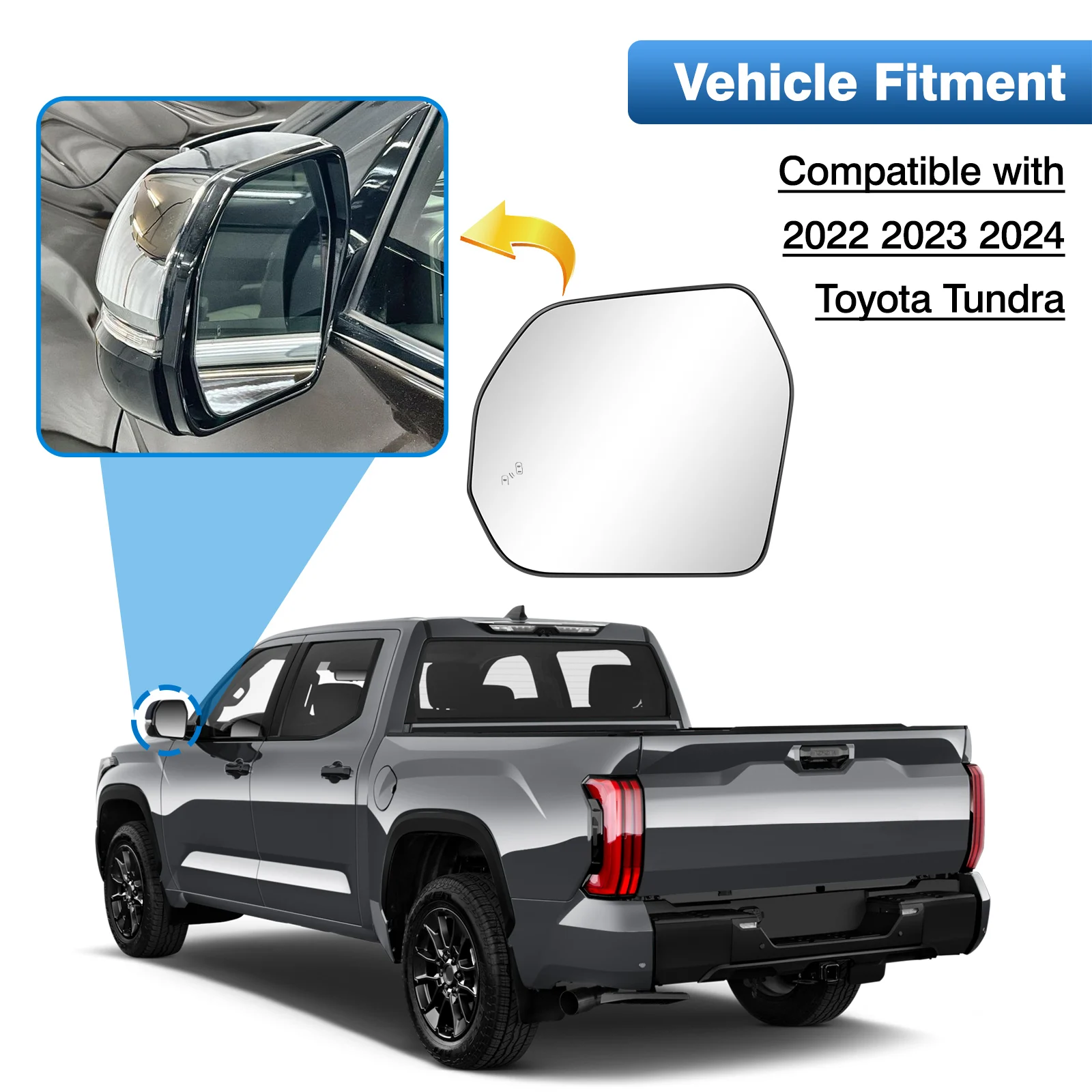 Автомобильное зеркало заднего вида с подогревом левое/правое боковое стекло