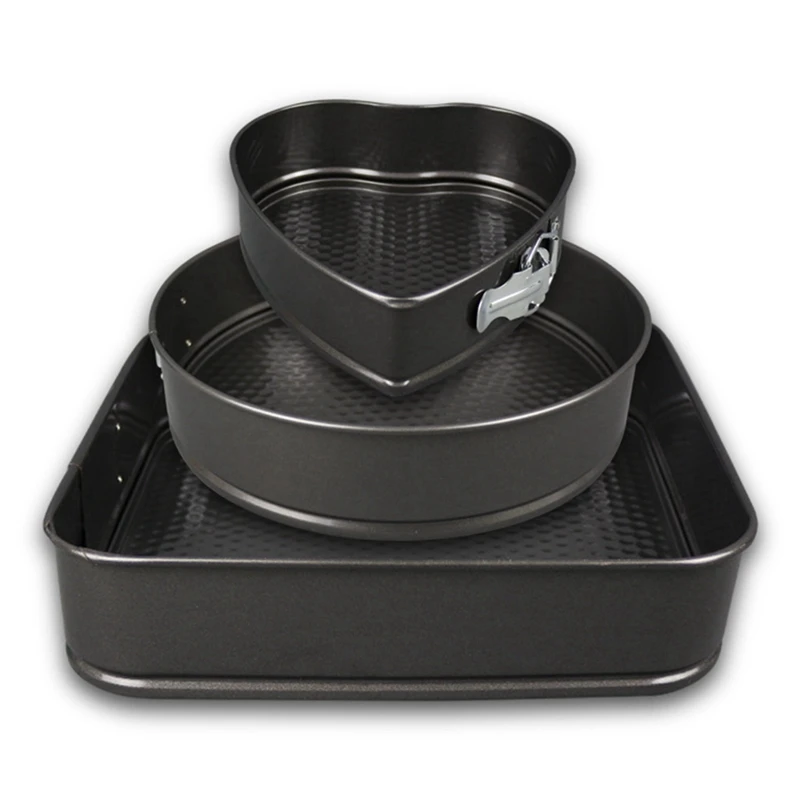 

3Pcs Carbon Steel Baking Dish Bakeware Non-Stick Cake Mold Baking Pans Kitchen Cake Mold Baking Tool