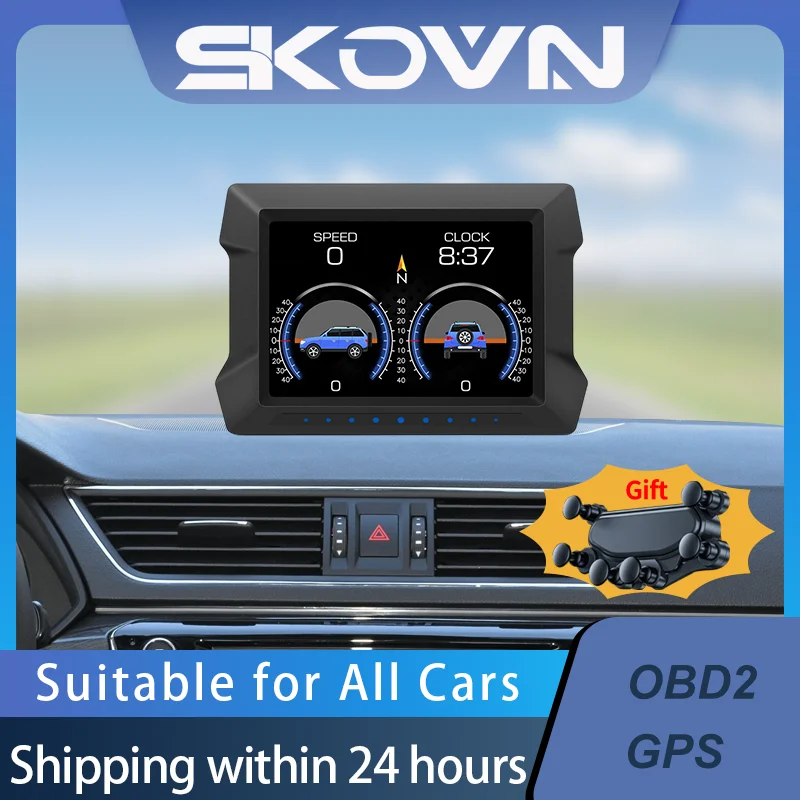 

New Multifunctional Car HUD OBD2 GPS Car LCD Head Up Display on-board Computer Slope Meter Speedometer Security Alarm Oil Temp