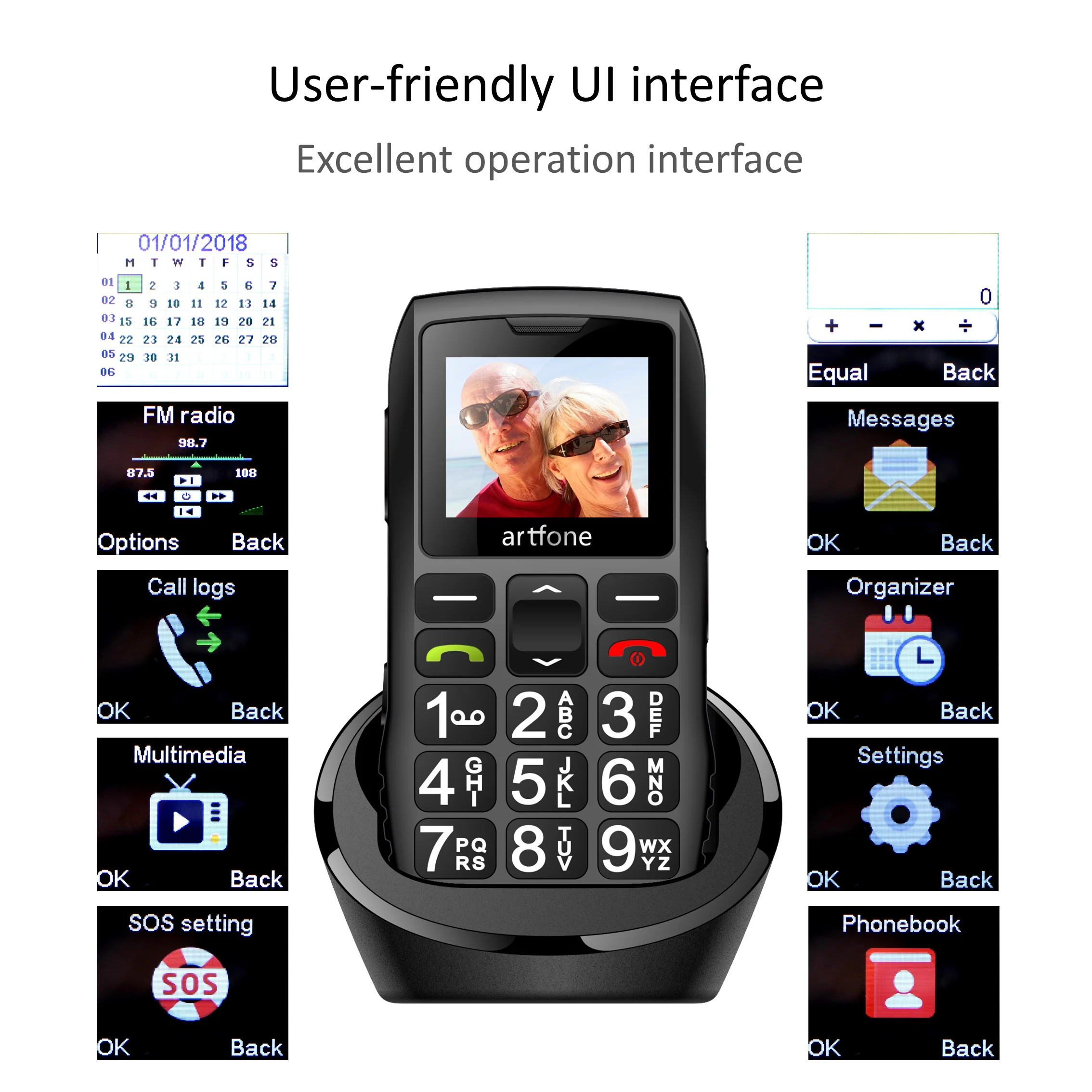 big button mobile phone for elderly artfone c1 dual sim old phone 1400mah battery unlocked senior mobile phone with sos emerg free global shipping