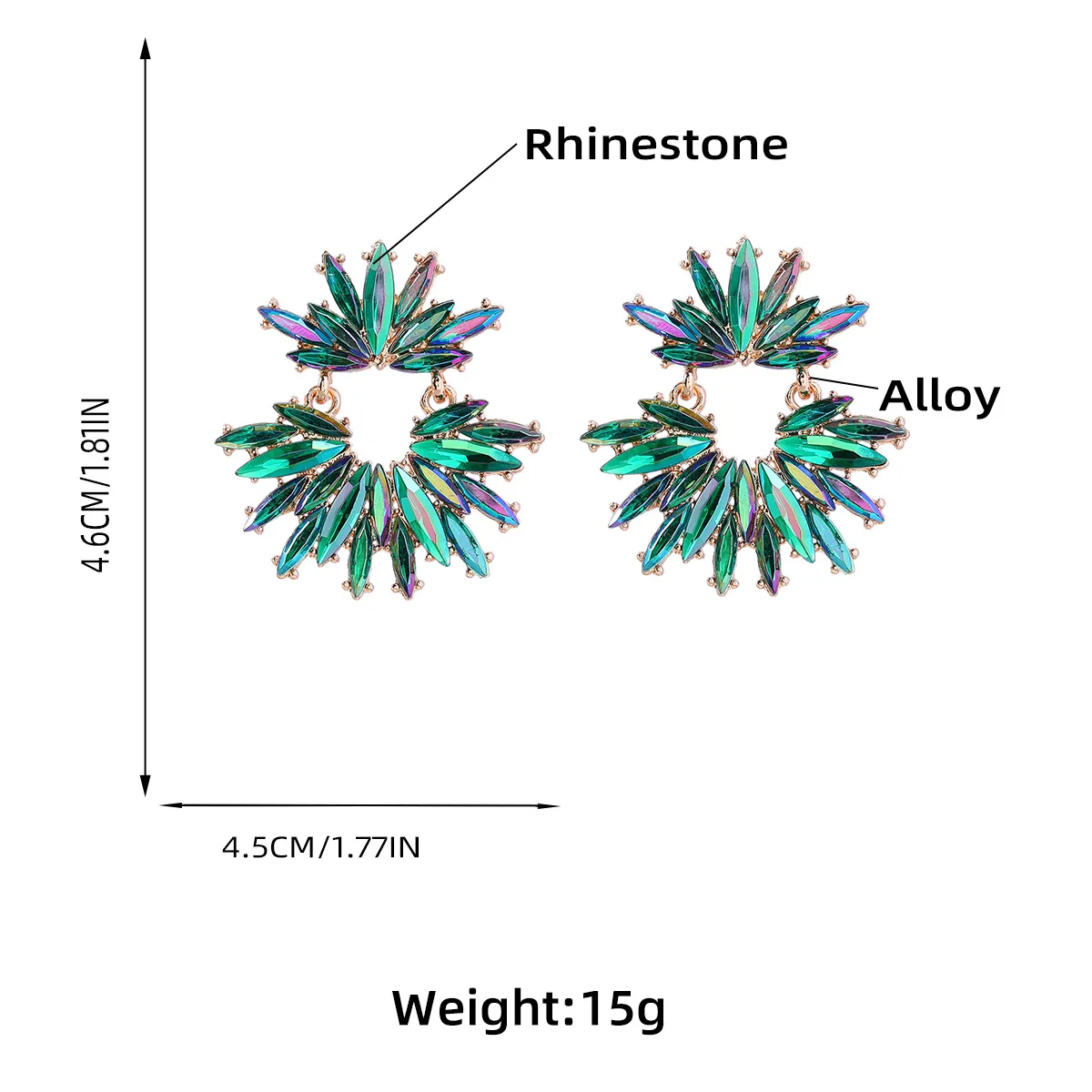 Luxury Irregular Crystal Flower Dangle Drop Earrings for Women High-quality Shiny Full Rhinestone Earrings Statement Jewelry