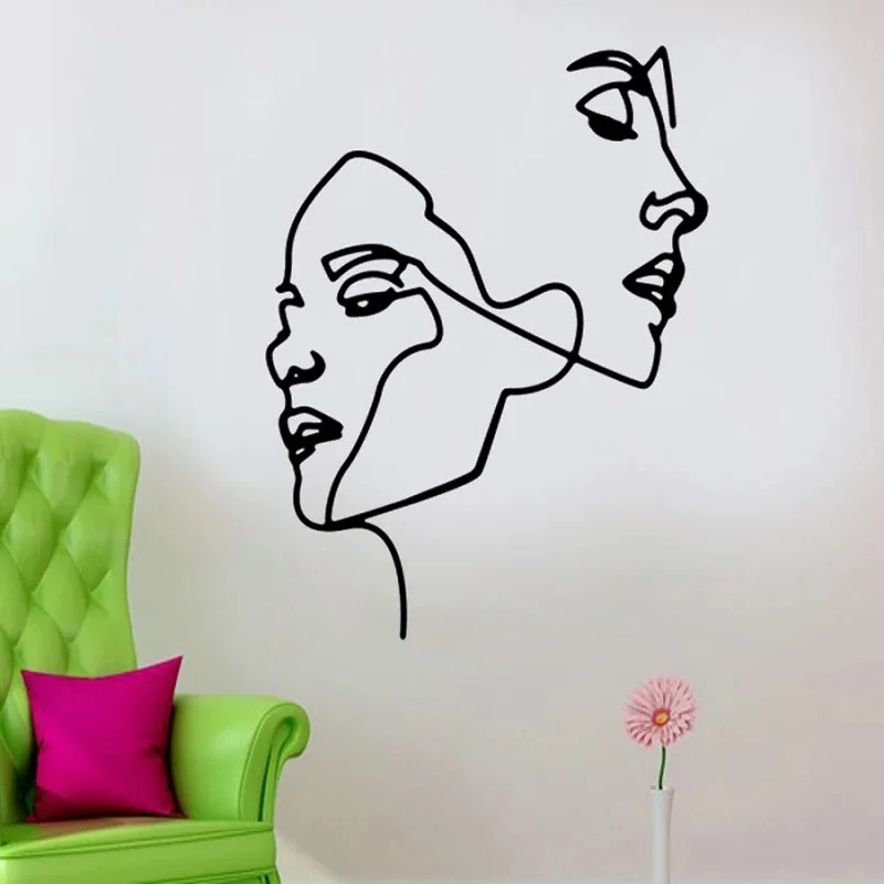 

Абстрактные минималистичные линии для женщин и мужчин, настенные художественные наклейки, украшение для дома, литературные линии, обои, дек...