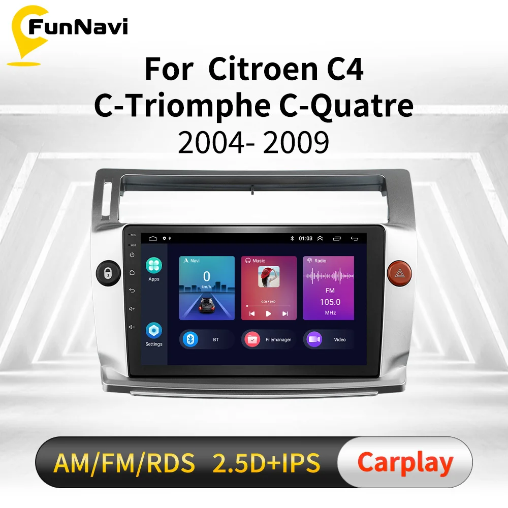 

2 Din Android Car Radio for Citroen C4 C-Triomphe C-Quatre 2004 - 2009 Autoradio Car Multimedia Player GPS Head Unit with Frame