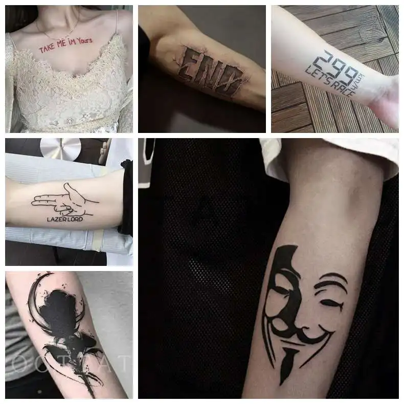 ТВ-фильм V Vendetta Поддельная татуировка-наклейка Водонепроницаемая временная