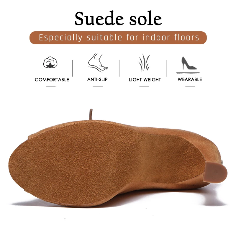 Hipposeus High Quality Suede Leather Sole Dance Booties Bachata Latin Dance Shoes Salsa Argentine Tango Professional Wholesale