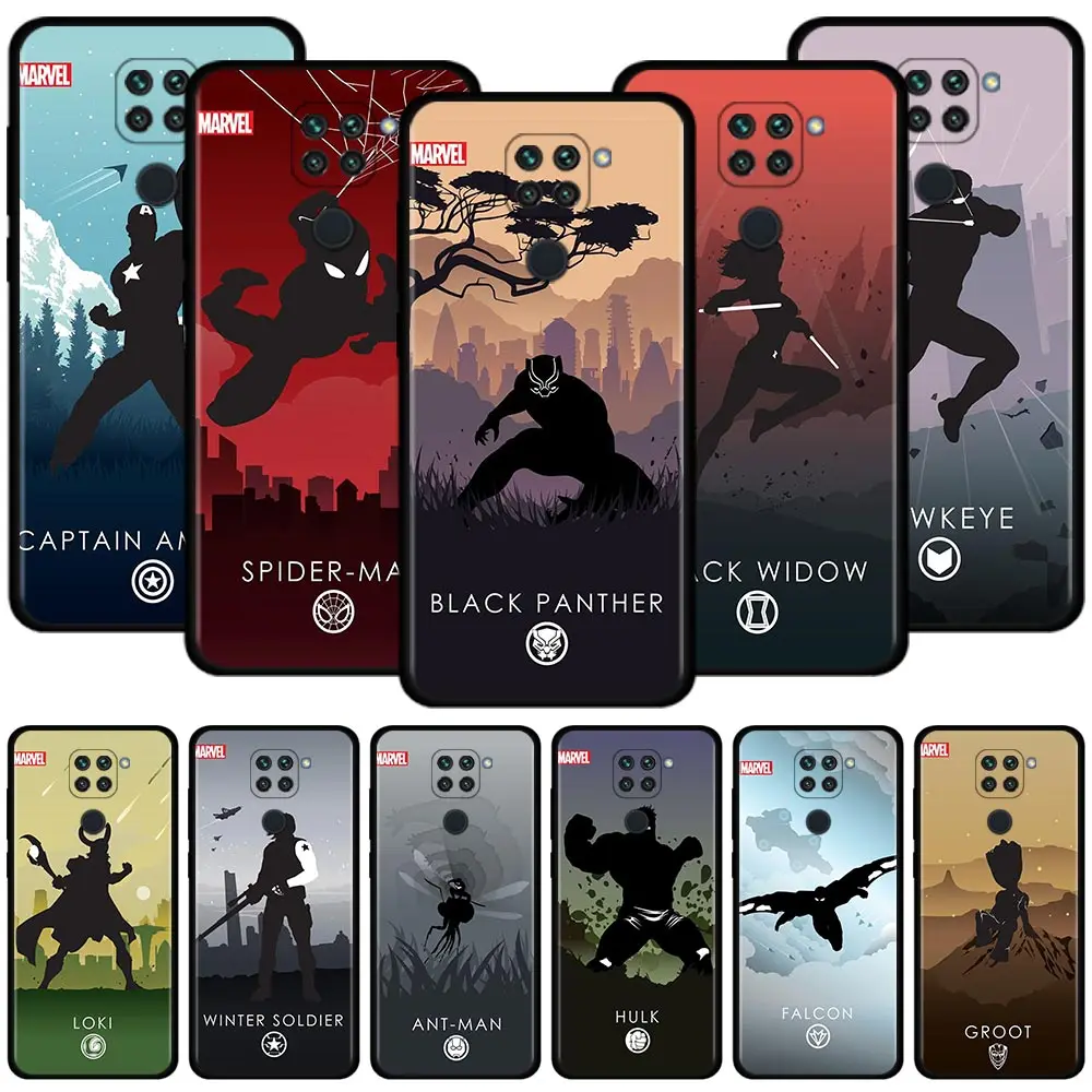 

Smartphone Case For Xiaomi Redmi Note 9S 9T 9 8T 10 11S 11T 11 10 8 Pro K40 10C 9A 9C K50 K40S Coque Comics Marvel superhero