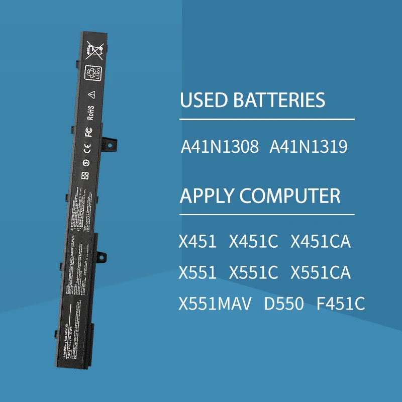 Аккумулятор для ноутбука SOMI A41N1308 A31N1319 0B110- 00250100 X551M серии Asus X451 X551 X451C X451CA X551C X551CA