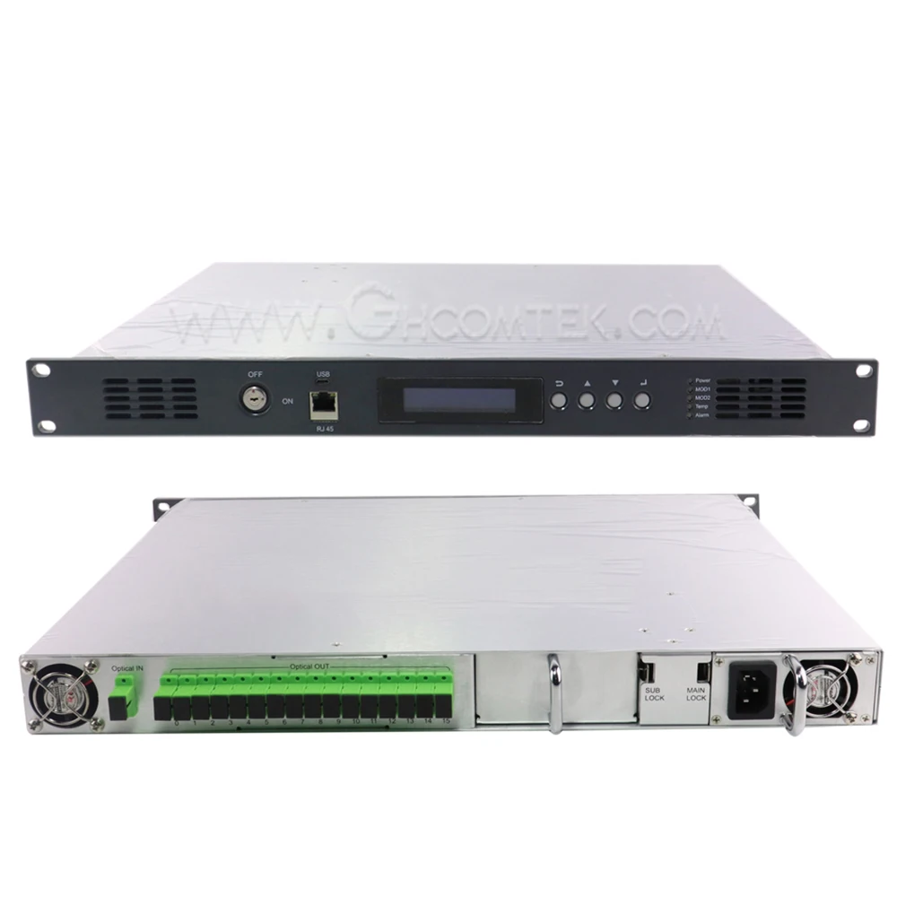 16x22 дБм EDFA 16-портовый высокомощный CATV 1510nm оптический усилитель