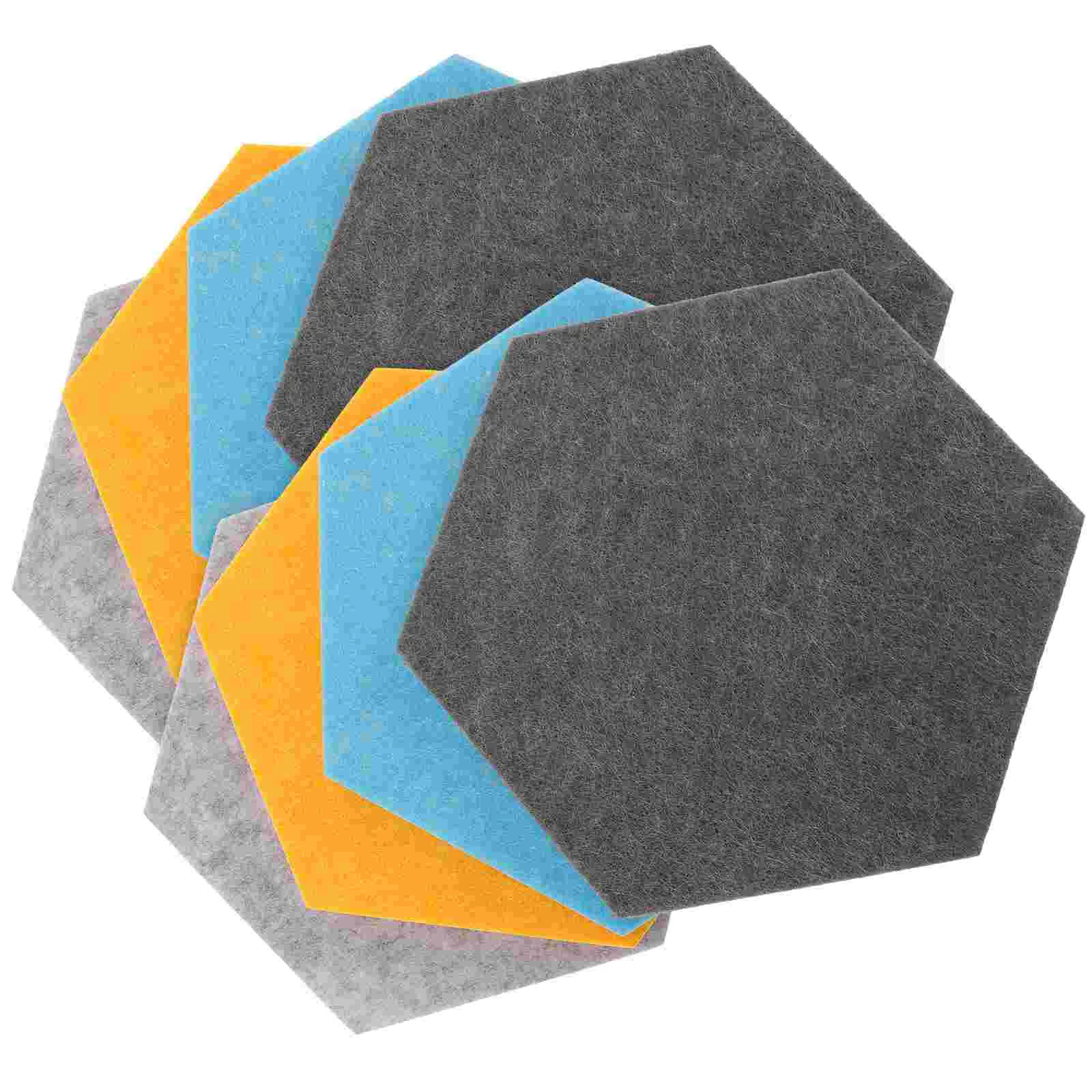

8pcs Household Decorative Hexagon Felt Board Practical Bulletin Board Thick Felt Board With Pushpin