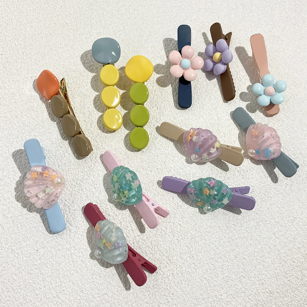 Женская заколка-краб для волос летняя пластиковая Заколка-краб с акриловыми