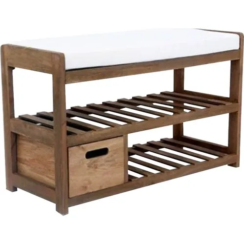 

Wooden Shoe Rack Seated Solid Wood Cushioned Shoe Rack - Boxed