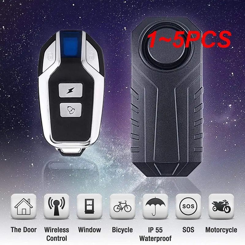 

1~5PCS 113dB Loud Wireless Anti-theft Alarm Waterproof Door/ Window Vibration Alarm Intelligent Remote Control Alarm