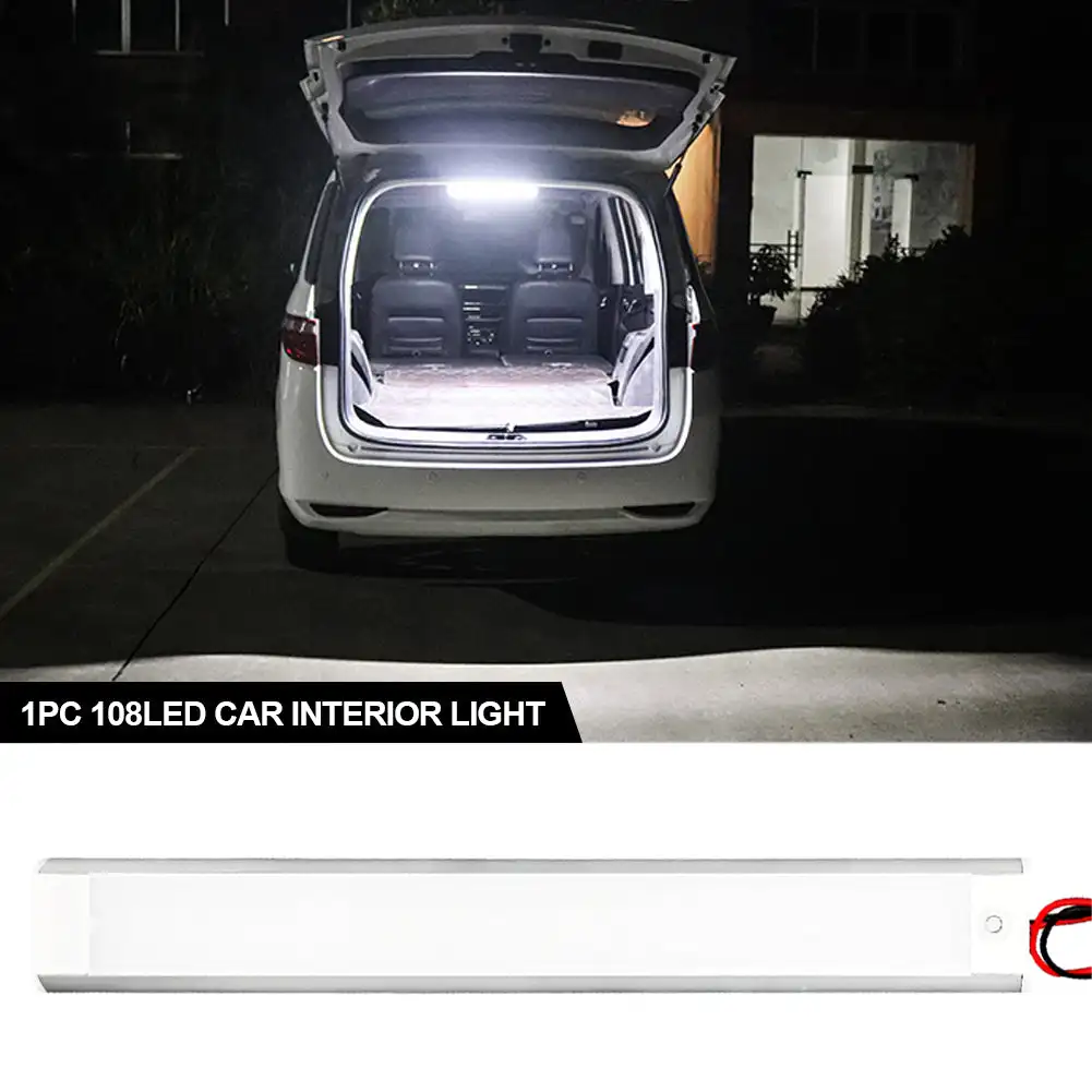 

1PC 108LED Car Interior Light Strip Bar Lamp Van Bus Caravan On/Off Switch Trunk Lamp Led Luggage Compartment Light