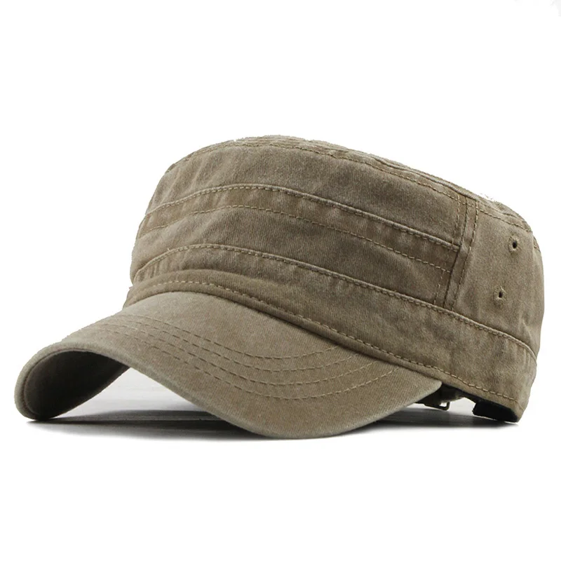 

Casual Top Men Women Hat Adjustable Fisher Hunting Caps Cadet Washed Cotton Flat Army Cap Four Seasons Unique Design Vintage